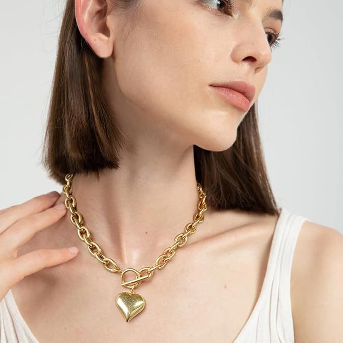 Damen Halskette mit hohem Glanz und einzigartigem Herzanhänger Shop Nory