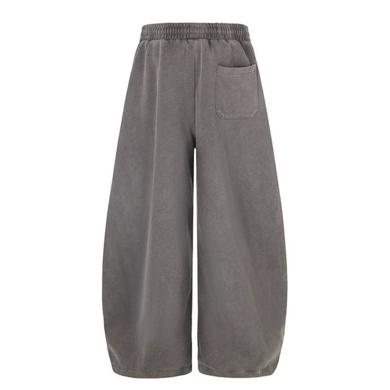 Damen Extraweite Palazzo‑Sweathose mit Tunnelzugbund, verstellbarem Saum und Gothic-Print Shop Nory