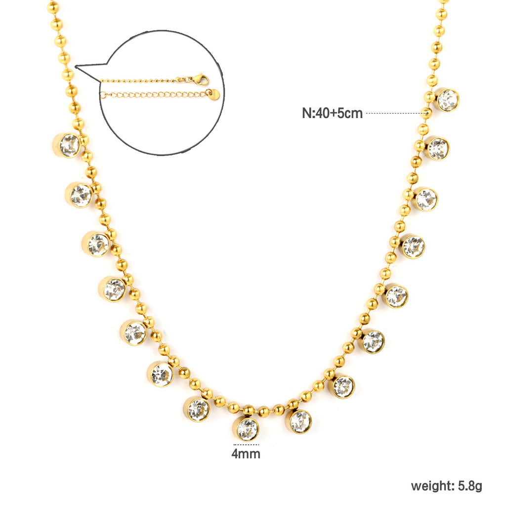 Damen zarte Halskette mit funkelnden Kristallen und eleganten Perlenakzenten Shop Nory