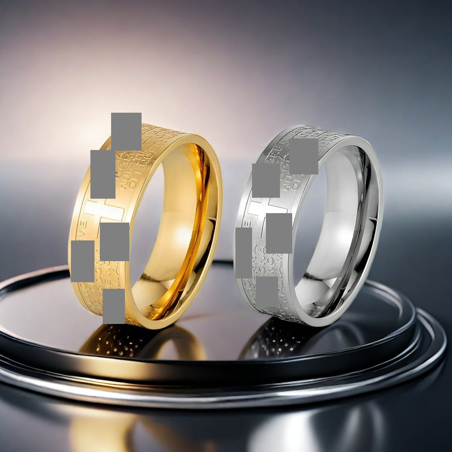 Herren Ring mit kunstvoller gravierter Oberflächenstruktur und modernem Design Shop Nory