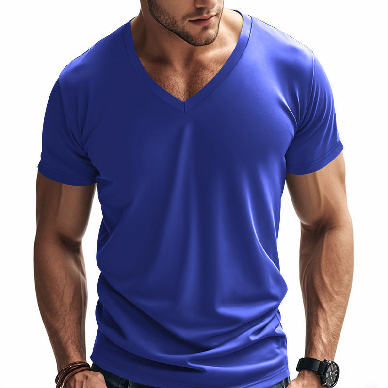 Herren Funktions-T-Shirt mit V-Ausschnitt aus atmungsaktivem Material