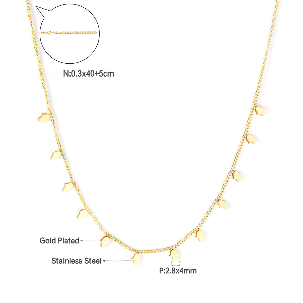 Damen elegante Goldplattierte Halskette mit geometrischen Anhängern Shop Nory