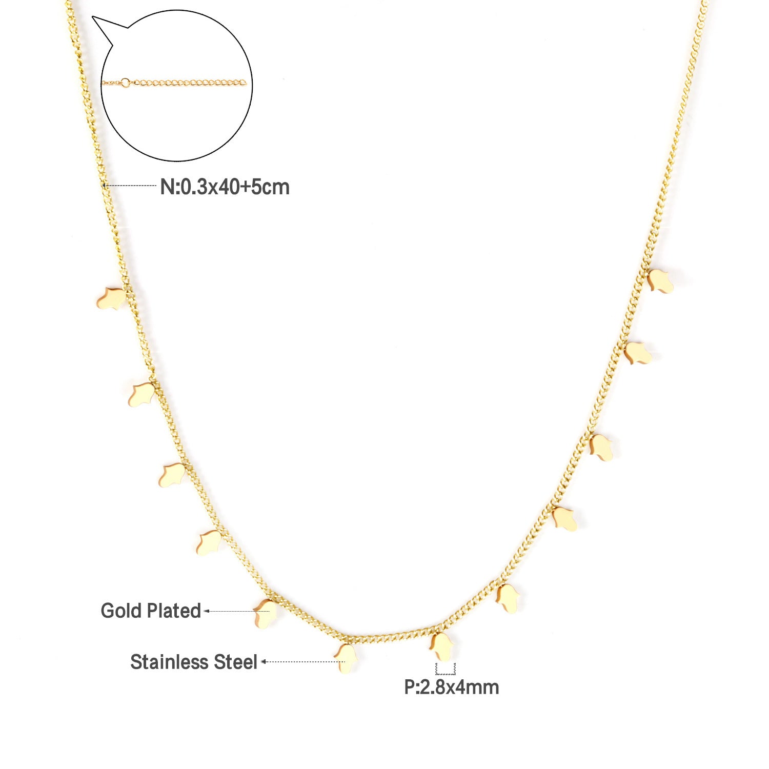 Damen elegante Goldplattierte Halskette mit geometrischen Anhängern Shop Nory