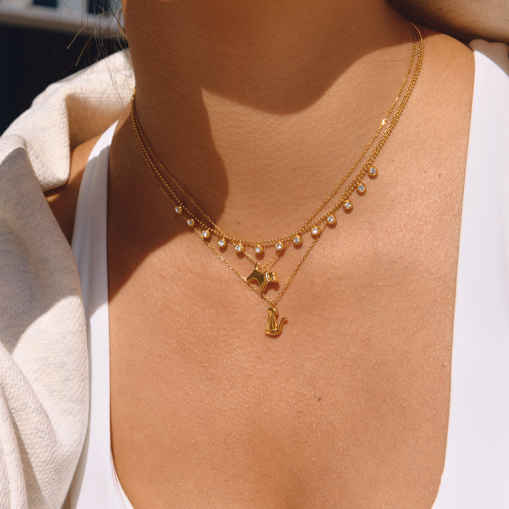 Damen Kette mit Hunde-Anhänger aus Edelstahl Shop Nory