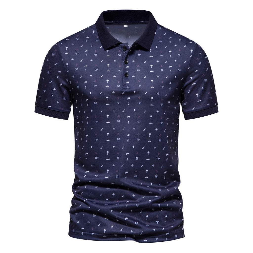 Herren Polohemd mit stilvollem Allover-Muster