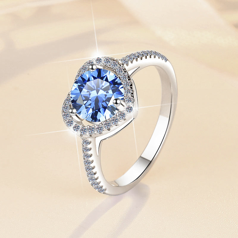 Damen zierlicher Verlobungsring mit funkelndem Herzdesign und glitzerndem Zirkonia Shop Nory