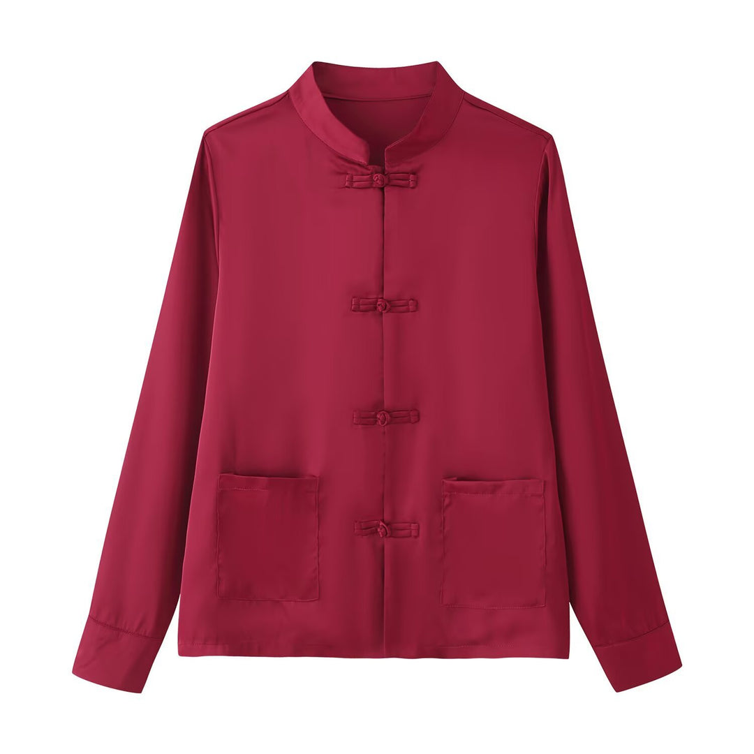 Damen Mandarin-Jacke mit Stehkragen und chinesischen Knotenverschlüssen Shop Nory