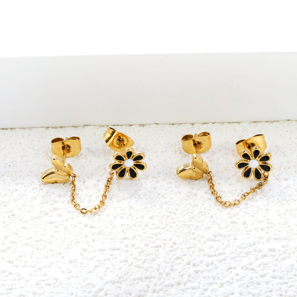 Damen Ohrstecker mit floralem und Schmetterlingsdesign Shop Nory