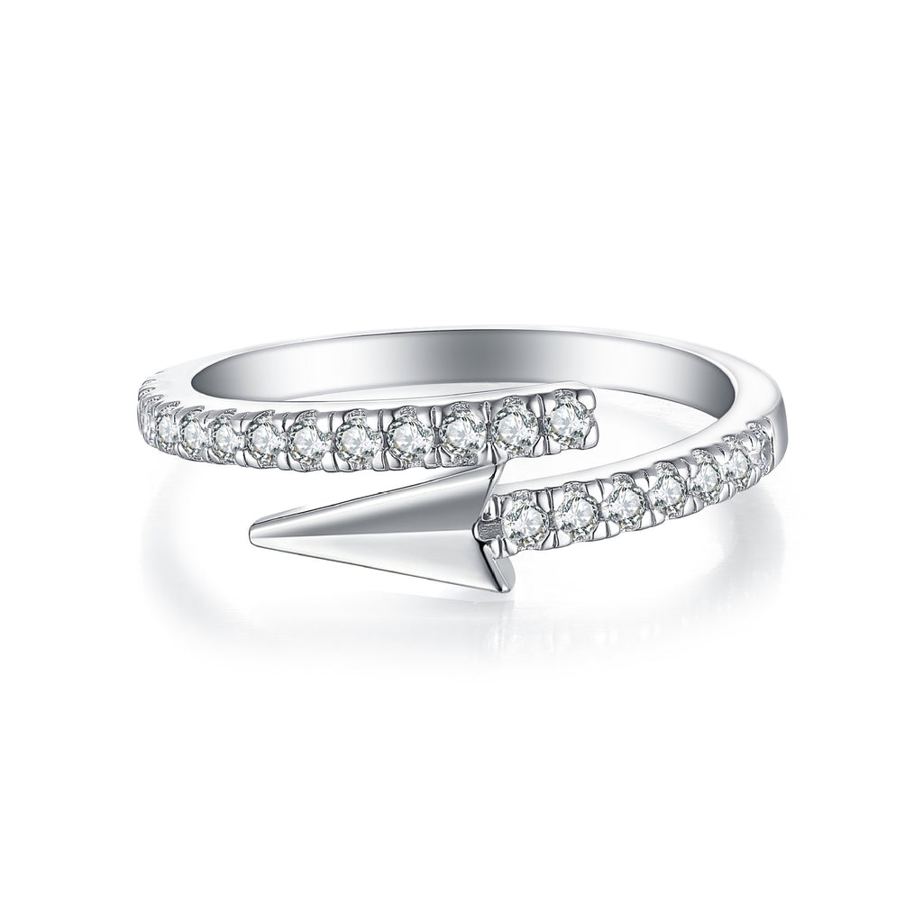 Damen Designer-Ring mit modernem Pfeilmotiv und funkelndem Zirkonia-Besatz Shop Nory
