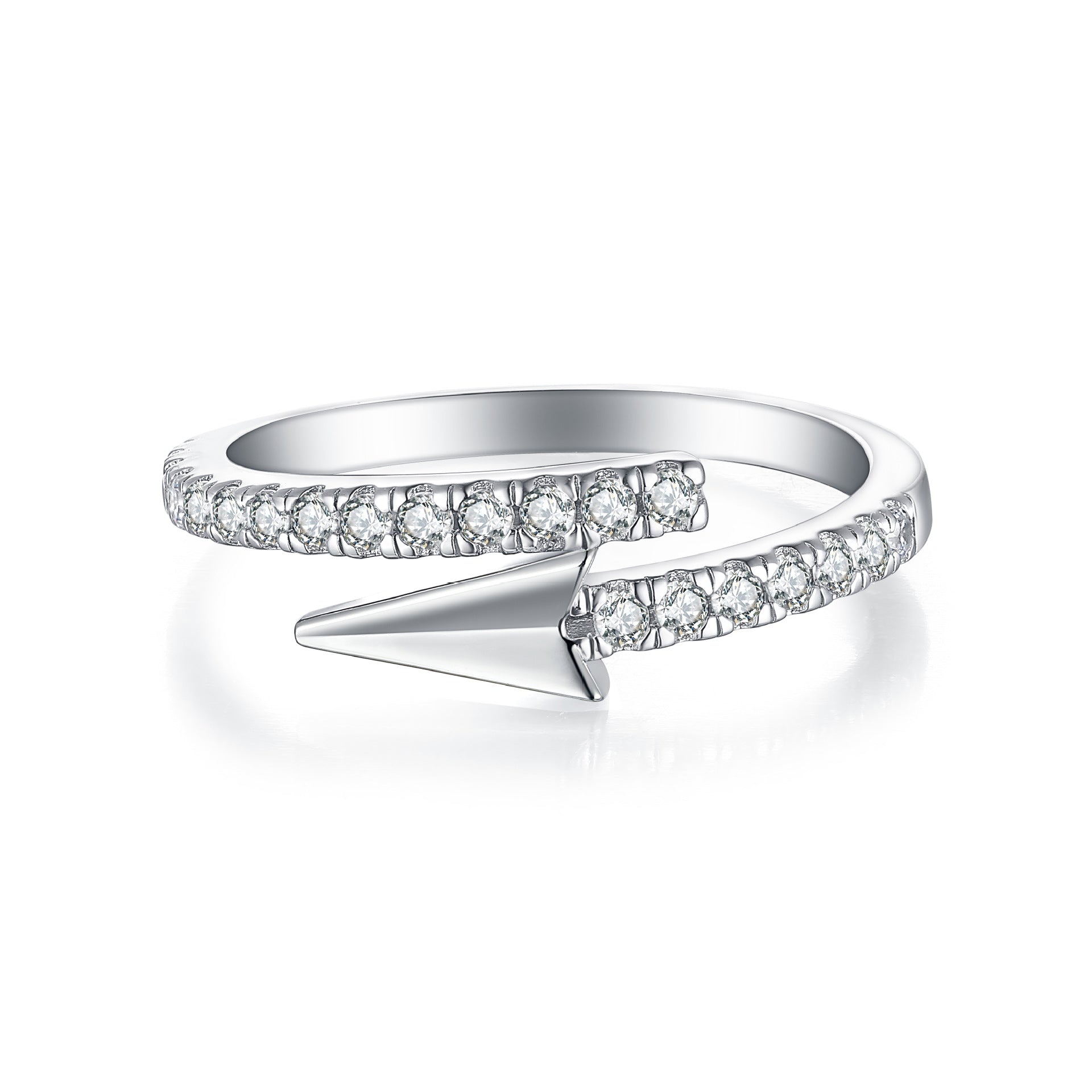 Damen Designer-Ring mit modernem Pfeilmotiv und funkelndem Zirkonia-Besatz Shop Nory