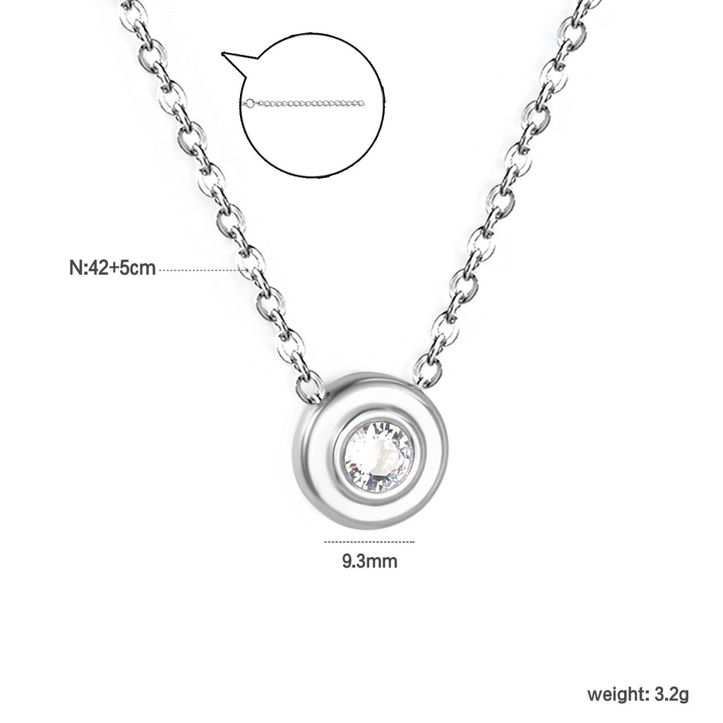 Damen elegante Halskette mit funkelndem Zirkonia-Anhänger Shop Nory