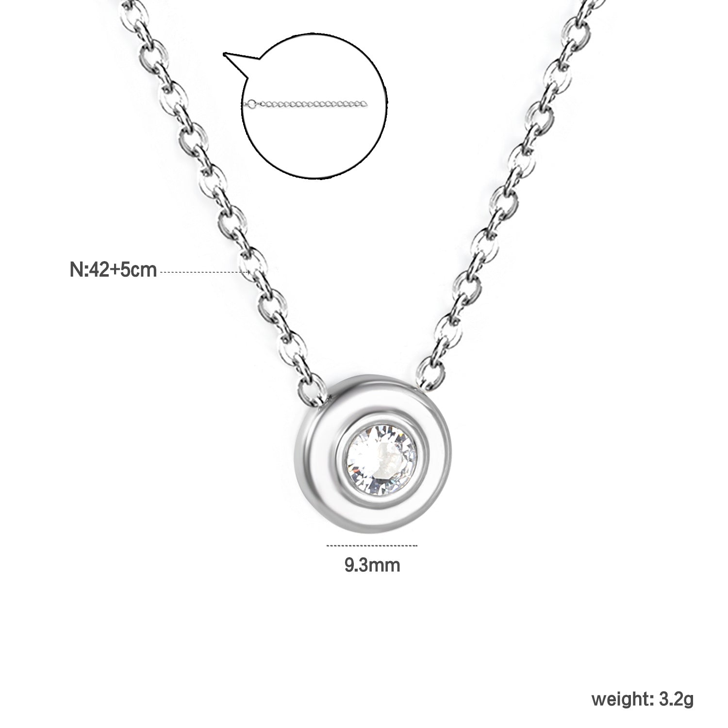 Damen elegante Halskette mit funkelndem Zirkonia-Anhänger Shop Nory