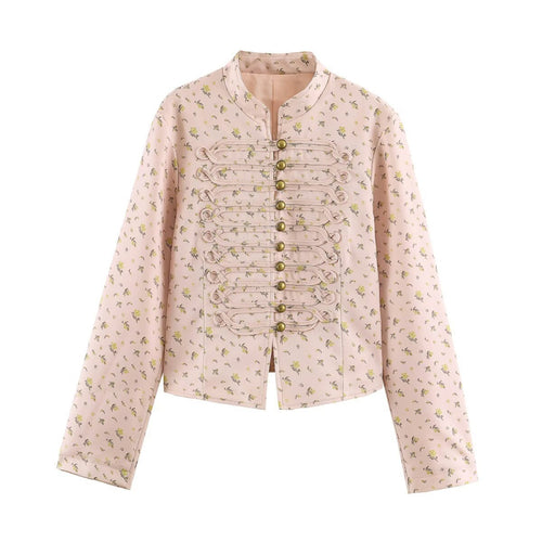 Damen Taillierte Kurzjacke mit dekorativer Schnürpasse und Stehkragen Shop Nory