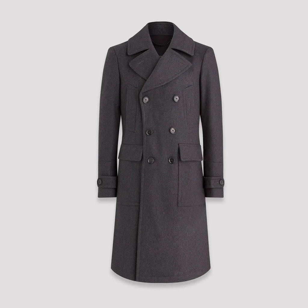 Herren eleganter Doppelt-Mantel mit praktischen Taschen und hochwertigem Futter