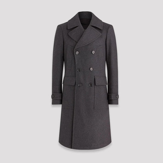 Herren eleganter Doppelt-Mantel mit praktischen Taschen und hochwertigem Futter