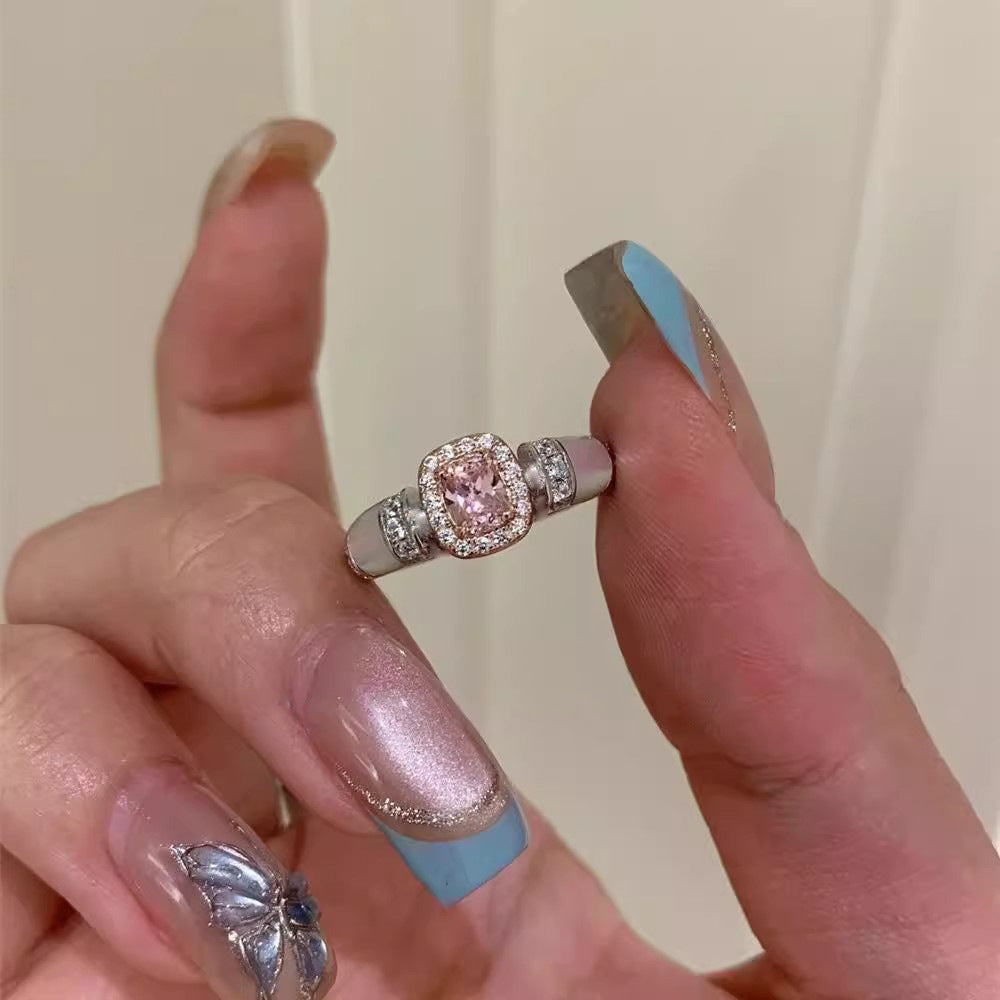 Damen Zierlicher Ring mit funkelndem rosa Stein und elegantem Design Shop Nory
