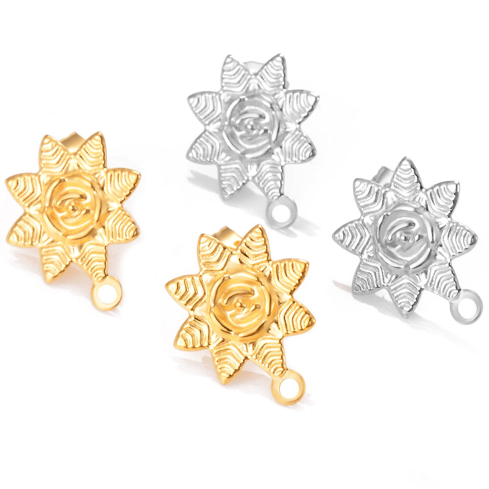 Damen Ohrstecker mit floralem Rosendesign aus hochwertigem Metall Shop Nory
