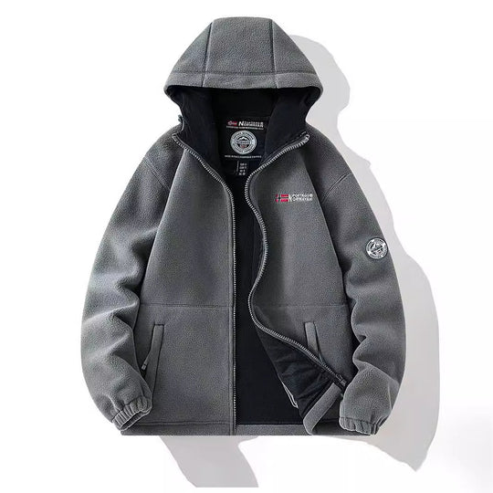 Damen Kapuzen-Fleecejacke mit Teddyfutter und durchgehendem Reißverschluss Shop Nory