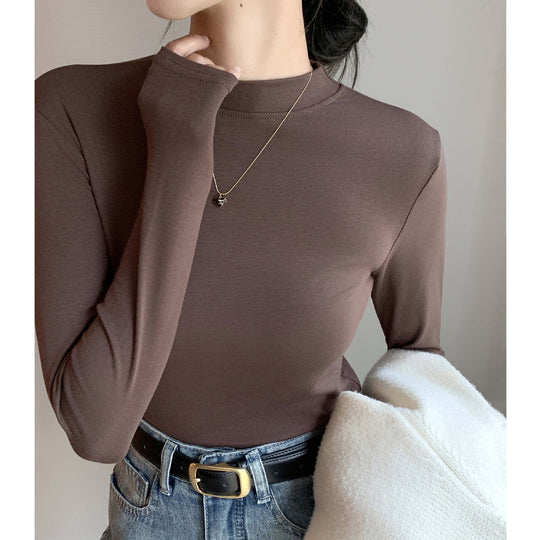 Damen Elegantes Langarmshirt mit hochgeschlossenem Ausschnitt Shop Nory
