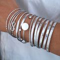 Damen Armreifen-Set mit verschiedenen eleganten Strukturen Shop Nory