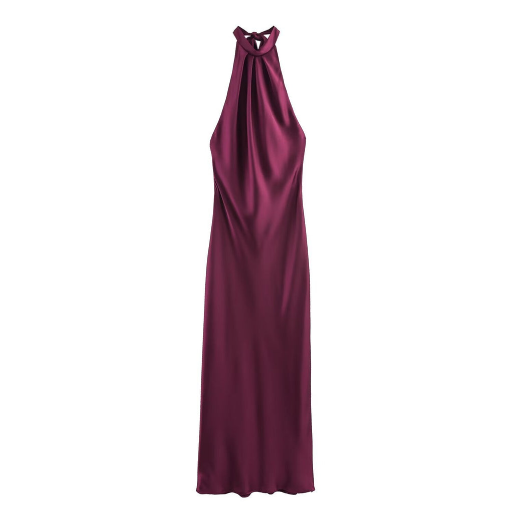 Damen Abendkleid mit elegantem Halterneck-Design und fließendem Schnitt