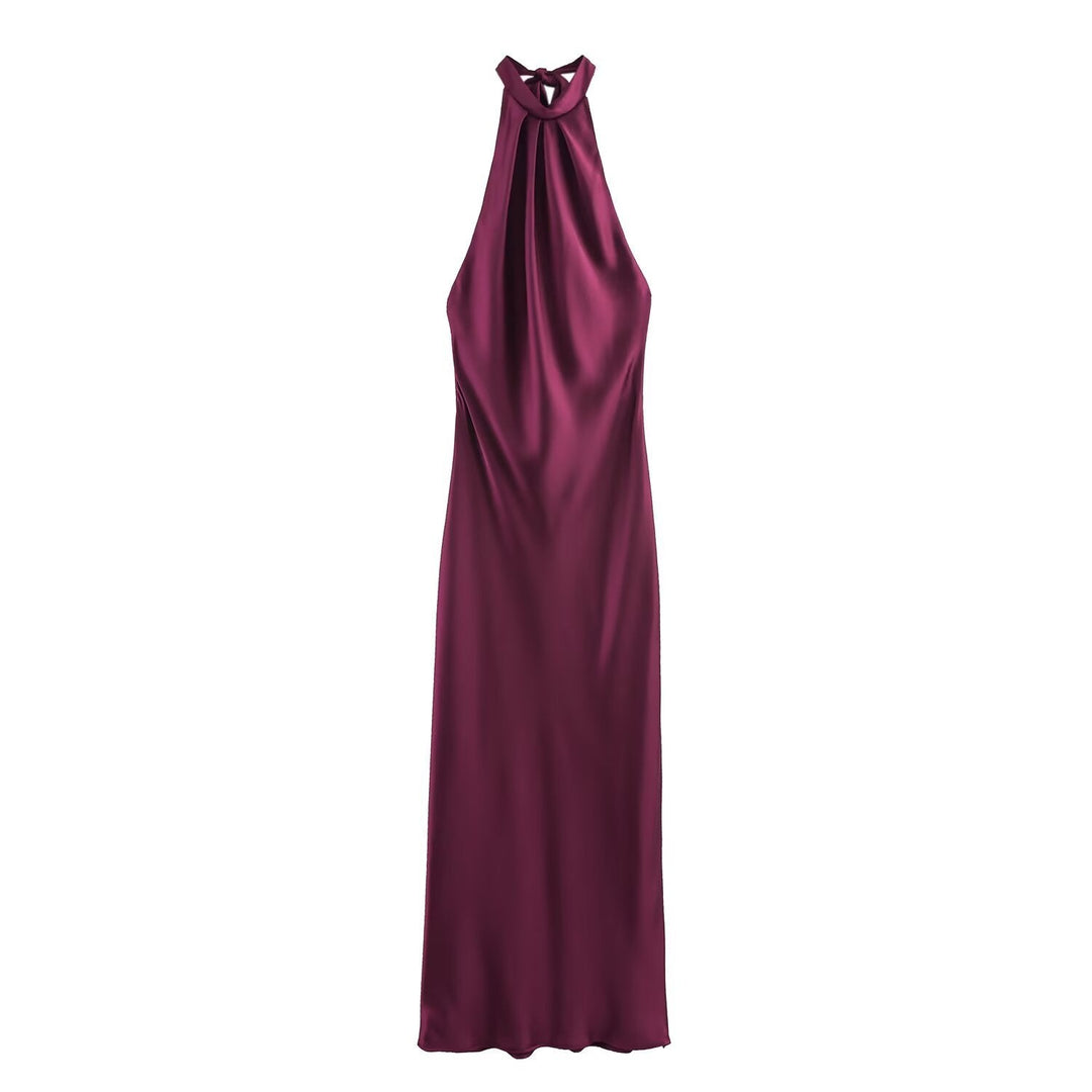 Damen Abendkleid mit elegantem Halterneck-Design und fließendem Schnitt
