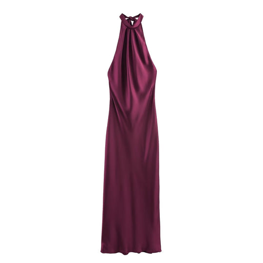 Damen Abendkleid mit elegantem Halterneck-Design und fließendem Schnitt