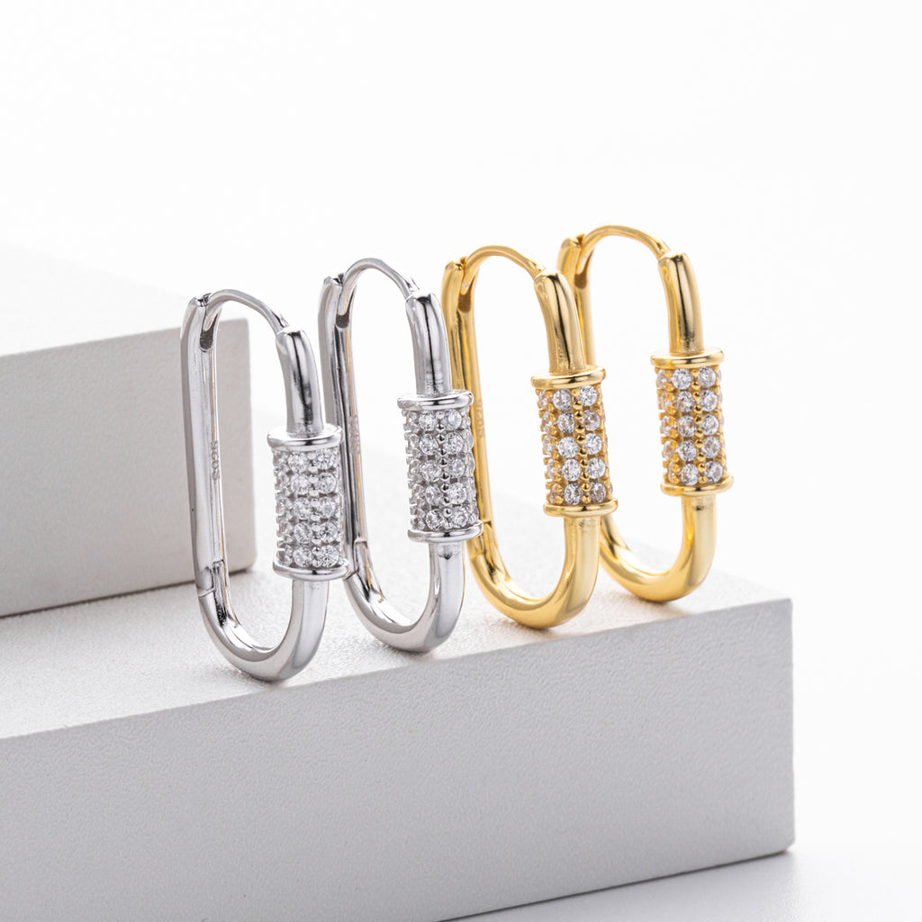 Damen Ohrhänger mit funkelnden Zirkonia und elegantem Verschluss Shop Nory