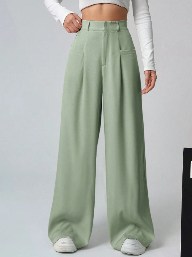 Damen Weite Bundfaltenhose