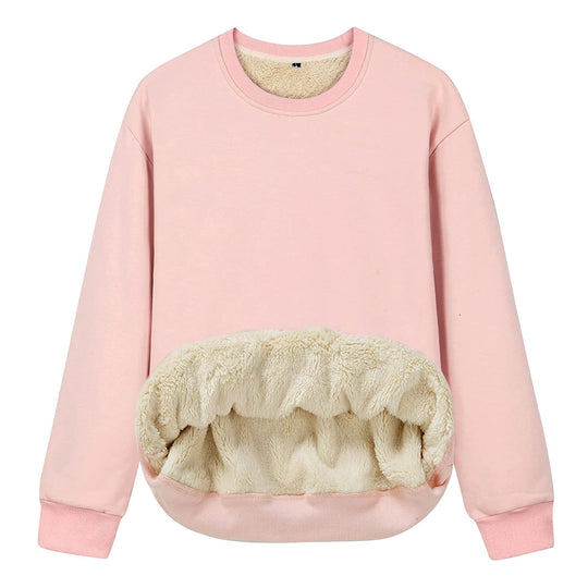 Damen Kuscheliger Sweatshirt mit weichem Innenfutter und Rundhalsausschnitt