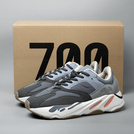 Herren Chunky-Dad-Sneaker im Retro-Running-Design mit profiliertem Wellen-Sohlenaufbau und atmungsaktivem Mesh-Suede-Obermaterial Shopy Nory