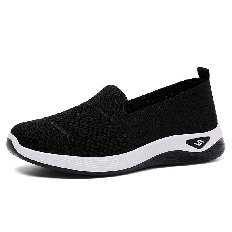 Damen Leichte Slip-On Freizeitschuhe mit atmungsaktiver Strickoberfläche