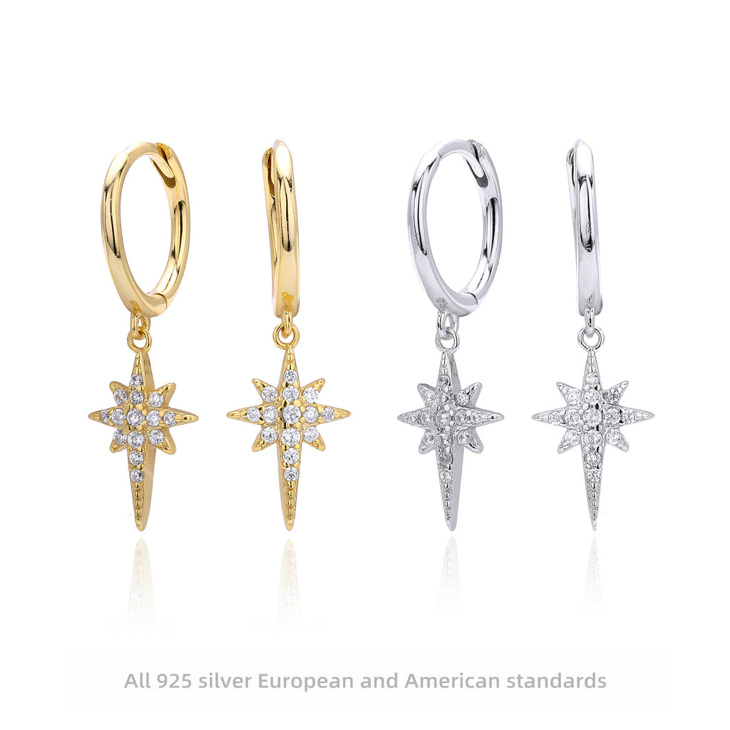 Damen Ohrhänger mit funkelndem Sternenanhänger aus hochwertigem 925 Sterling Silber Shop Nory