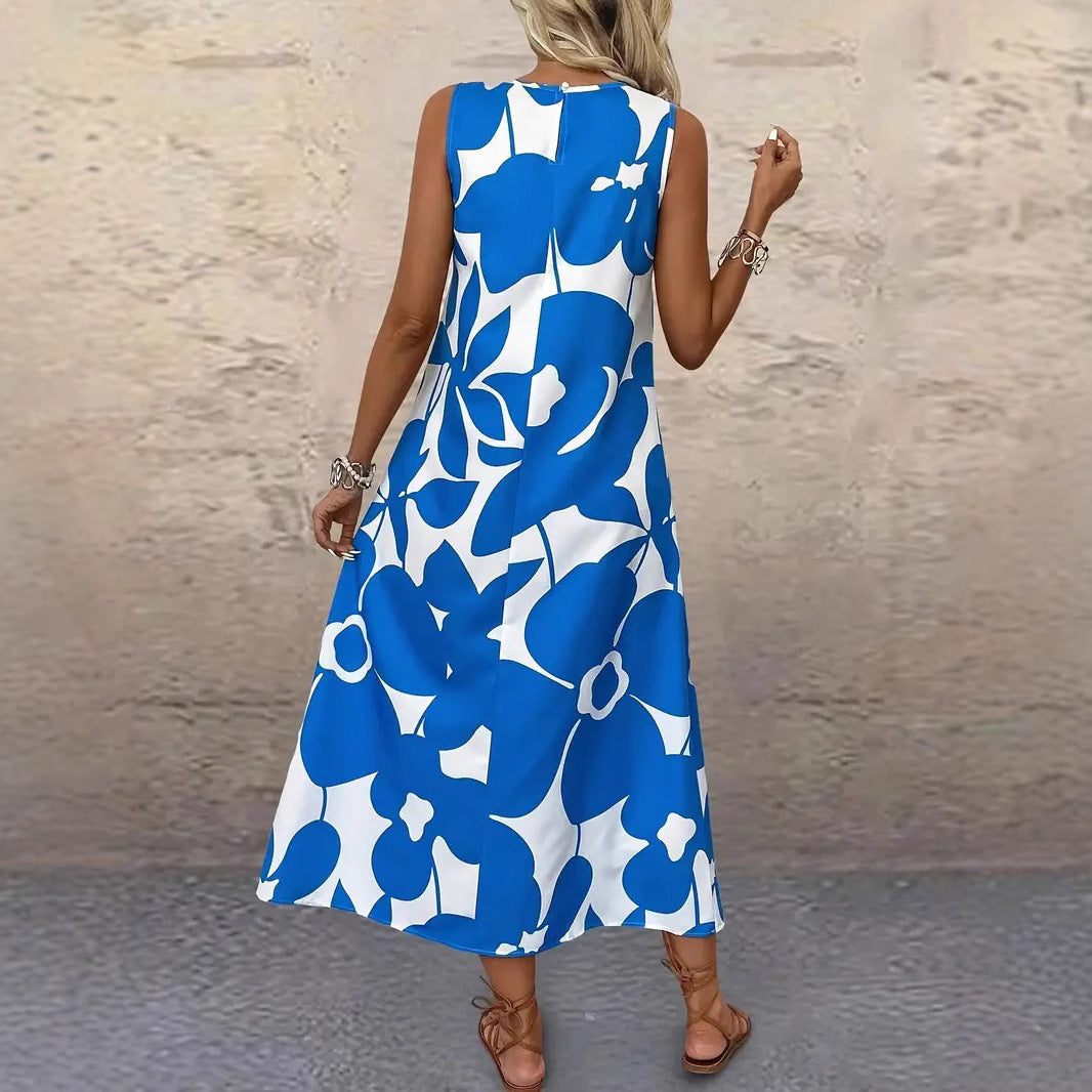 Damen Sommerliches Midikleid mit floralem Muster und gerafftem Saum