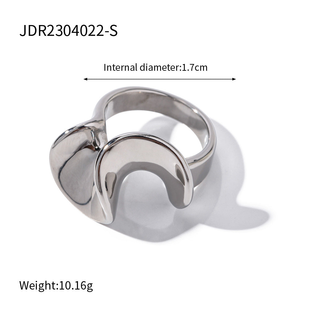 Damen Offener Ring mit modernen Kugeldesigns und hypoallergener Edelstahlverarbeitung Shop Nory