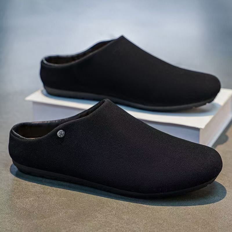 Herren Gefütterte Microfaser-Hausschuhe-Mules mit rutschfester Gummisohle Shop Nory