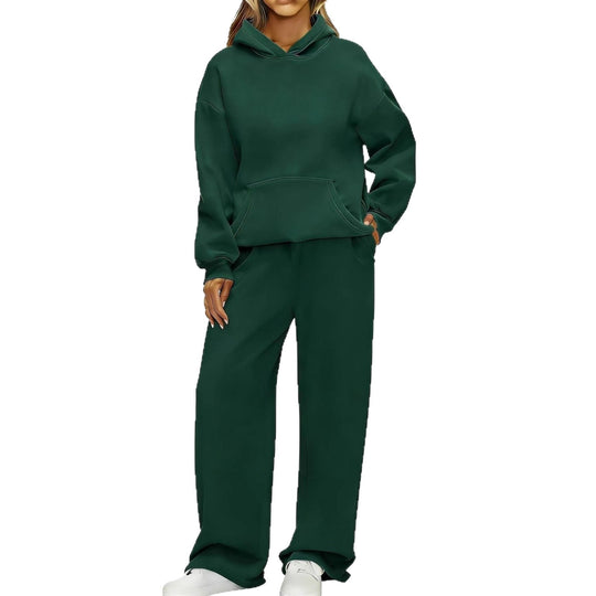 Damen nan Cozy-Loungewear-Set mit oversized Kapuzenpullover, Kängurutasche und weiten Palazzo-Jogginghose Shop Nory