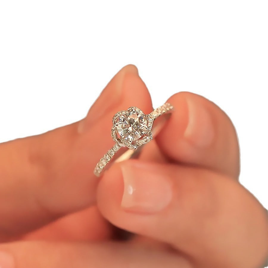 Damen romantischer Blütenring mit funkelndem Zirkonia Shop Nory