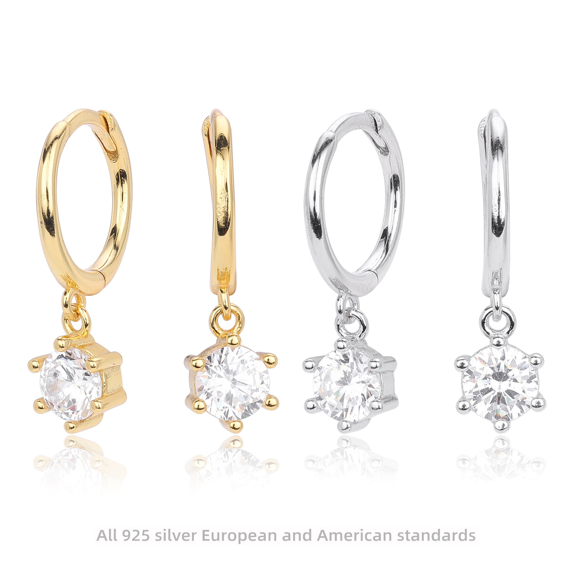 Damen Ohrhänger mit funkelnden Zirkon-Anhängern und hochwertigem 925 Sterling Silber Shop Nory
