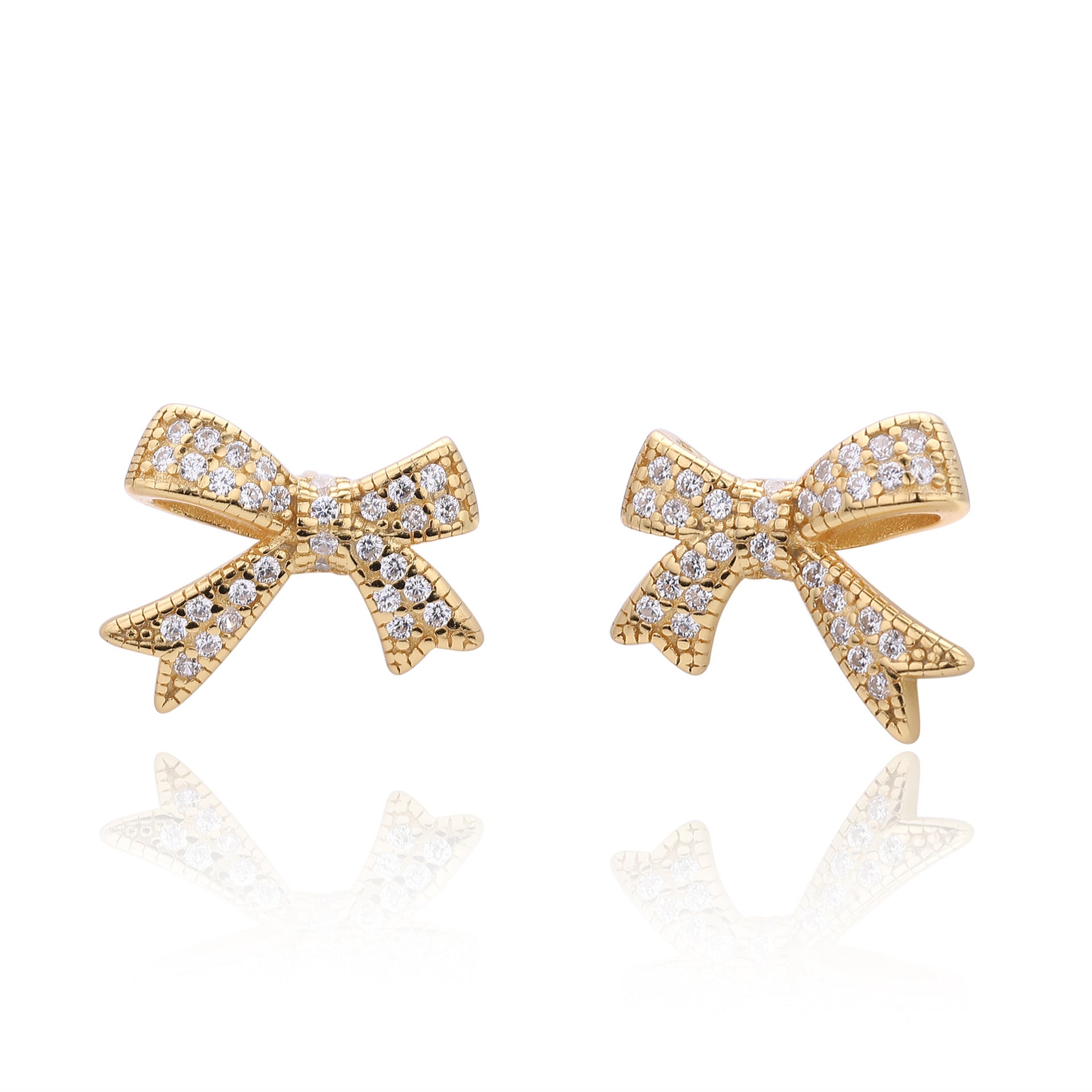 Damen Ohrringe im Schleifen-Design aus 925 Sterling Silber mit Zirkonia Shop Nory