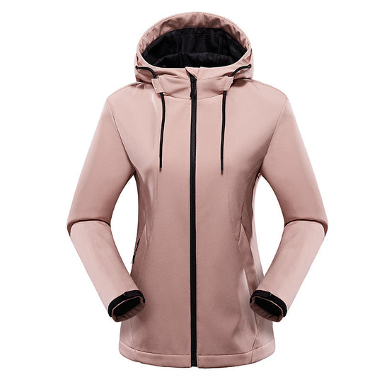 Damen taillierte Softshelljacke mit Kapuze und wasserabweisender Membran Shop Nory