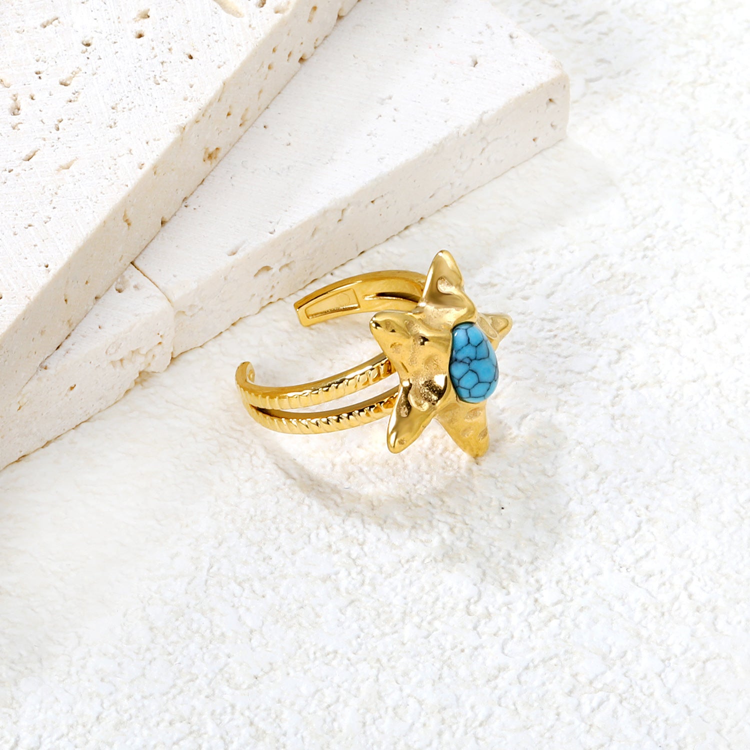 Damen Offener Ring mit einzigartigem Sternenanhänger und adjustablem Design Shop Nory