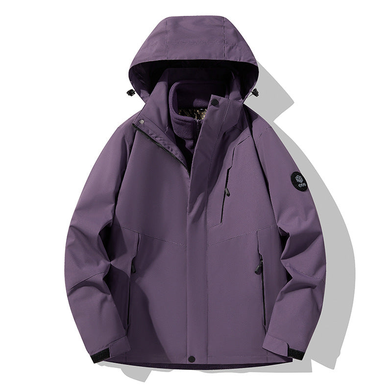 Herren dreilagige atmungsaktive Softshell-Trekkingjacke mit integriertem Fleecekragen und verstellbarer Kapuze Shop Nory