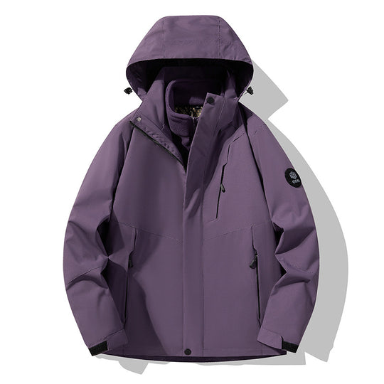 Herren dreilagige atmungsaktive Softshell-Trekkingjacke mit integriertem Fleecekragen und verstellbarer Kapuze Shop Nory