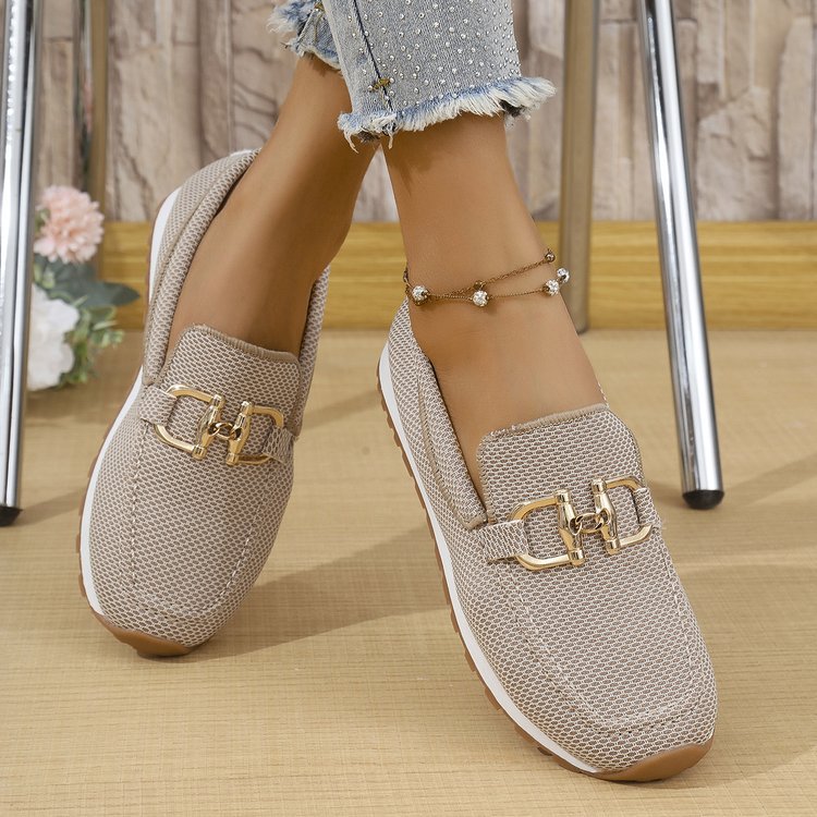 Damen Atmungsaktive Slip-On Sneakers mit elastischen Einsätzen und komfortablem Fußbett