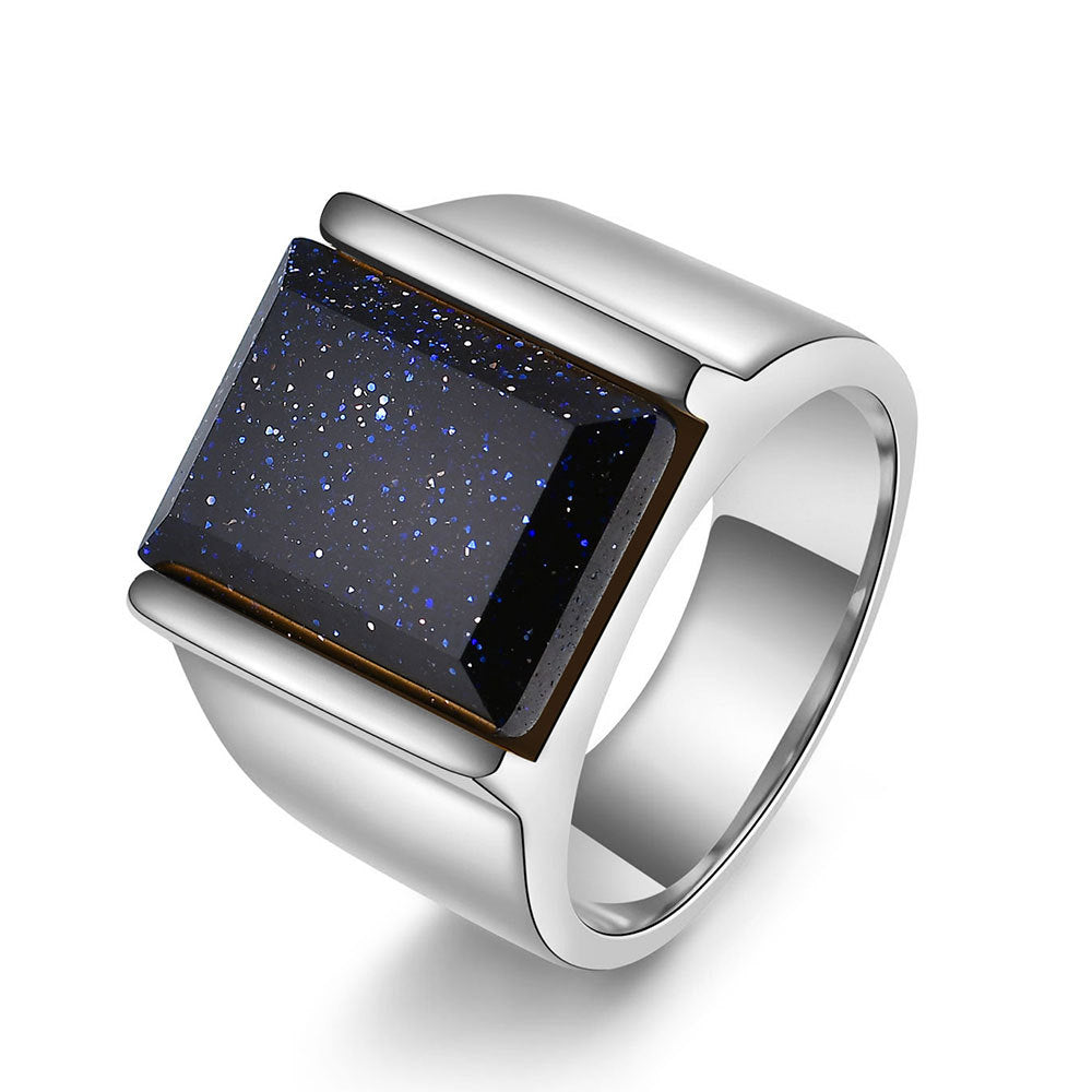 Herren Ring mit kunstvollem Blaustern-Design Shop Nory
