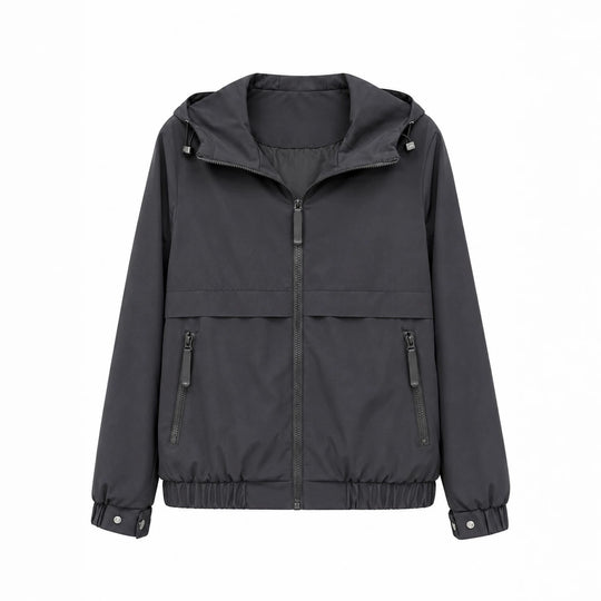 Damen Leichte Kapuzen‑Windjacke mit wasserabweisender Beschichtung, Reißverschluss und elastischem Saum Shop Nory