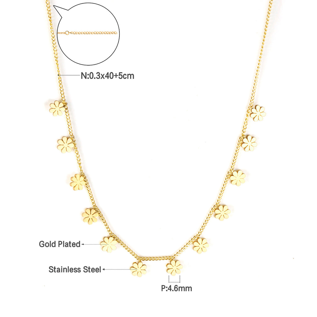 Damen elegante Goldplattierte Halskette mit geometrischen Anhängern Shop Nory