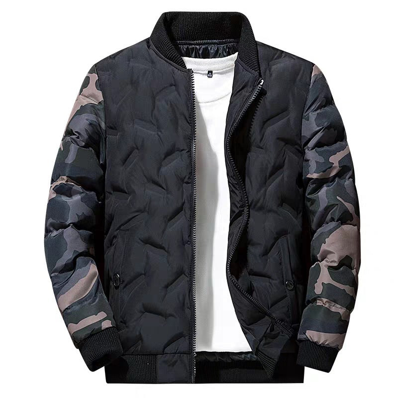 Herren Leicht wattierte Bomberjacke im Urban‑Camo‑Mix mit Rautensteppung und gerippten Abschlüssen Shop Nory