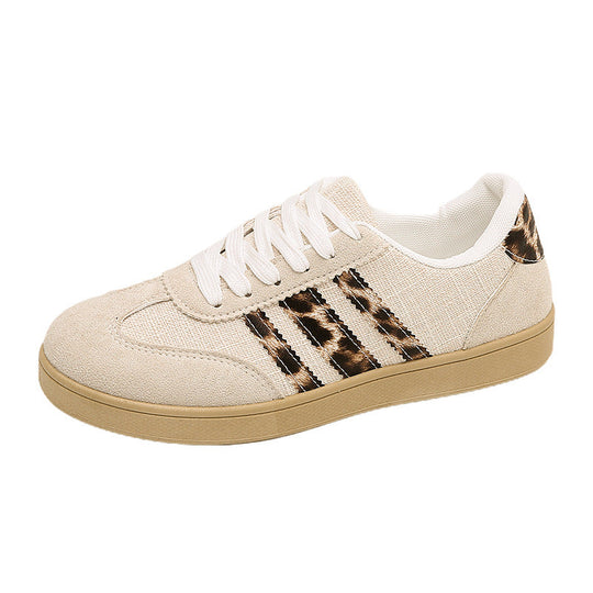 Damen Sneakers aus Wildleder mit modischem Leopardenmuster